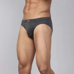 Men Charcoal Grey Solid Pure Cotton Basic Briefs