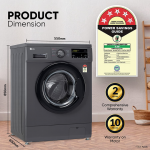 LG 8 Kg 5 Star Inverter Touch panel Fully-Automatic Front Load Washing Machine with In-Built Heater