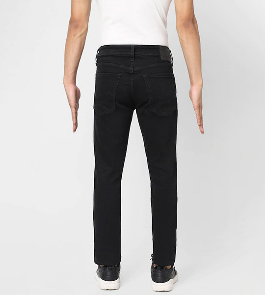 Men Black Glen Slim Fit Mid-Rise Stretchable Jeans